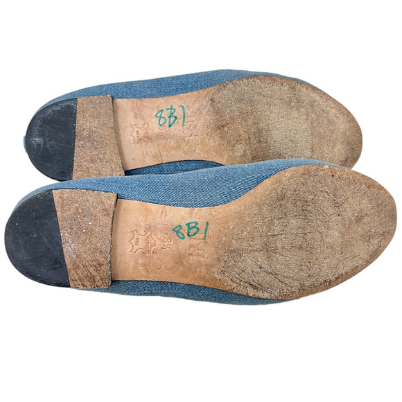 J McLaughlin Jax embroidered denim flats Monkey with umbrella size 8.5 - Picture 6 of 7